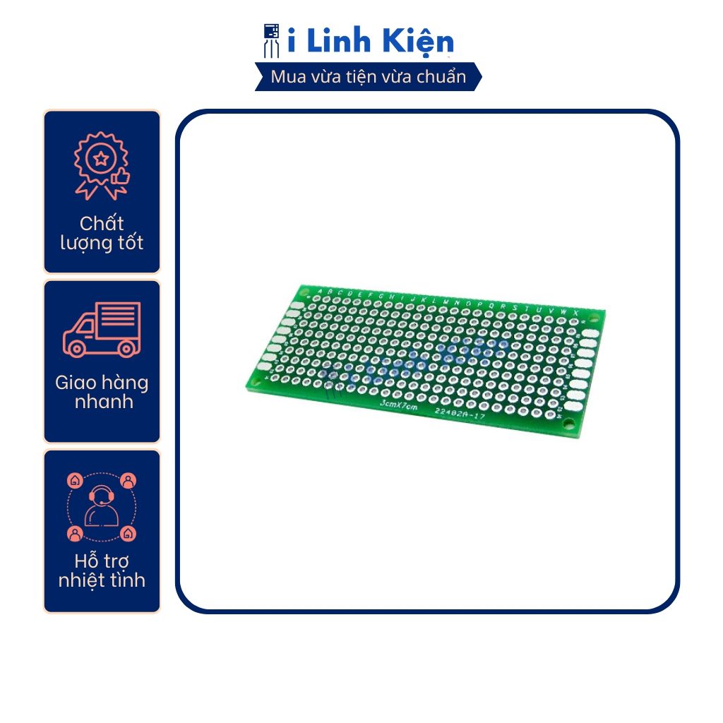 PCB lỗ 3x7cm phíp thủy tinh FR4 2 mặt 3 PCB lỗ 3x7cm phíp thủy tinh FR4 2 mặt - Ảnh 3