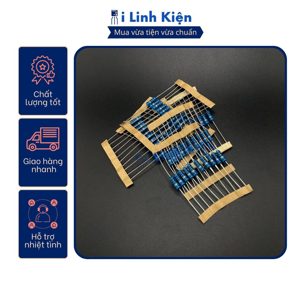 Điện trở 1W 47K-510K 1% chân đồng túi 10 con. 5 Điện trở 1W 47K-510K 1% chân đồng túi 10 con. - Ảnh 5