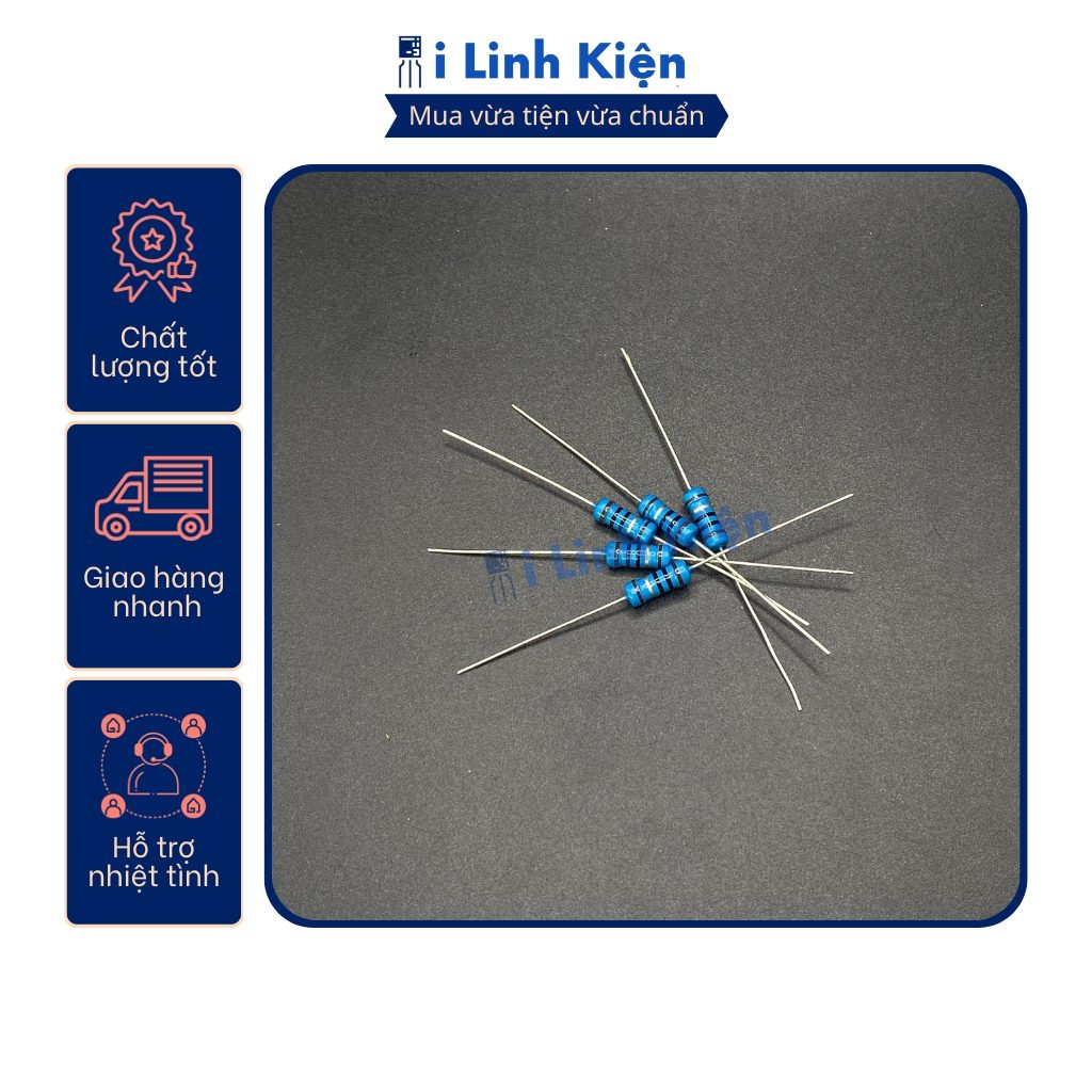 Điện trở 1W 47K-510K 1% chân đồng túi 10 con. 6 Điện trở 1W 47K-510K 1% chân đồng túi 10 con. - Ảnh 6