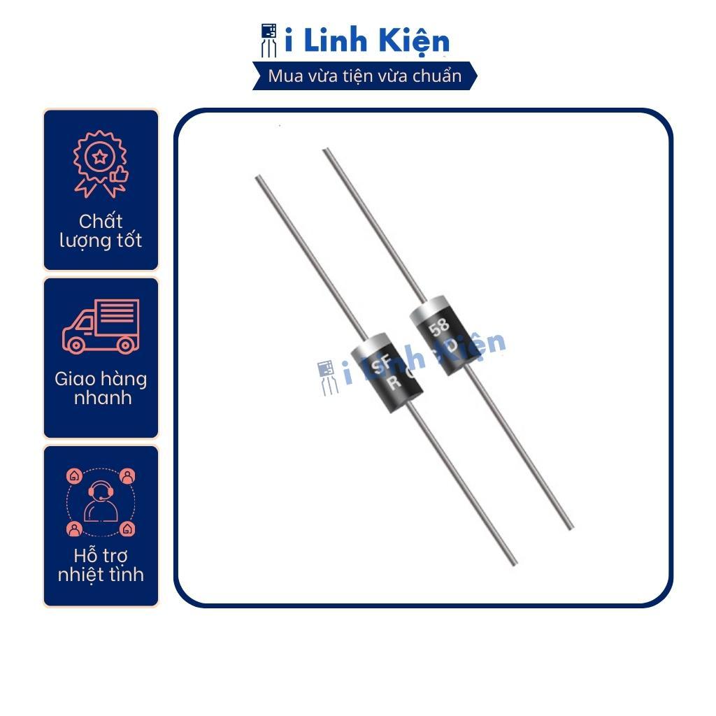 Diode xung SF58 dòng điện 5A điện áp 600V DO-201AD loại tốt 1 Diode xung SF58 dòng điện 5A điện áp 600V DO-201AD loại tốt