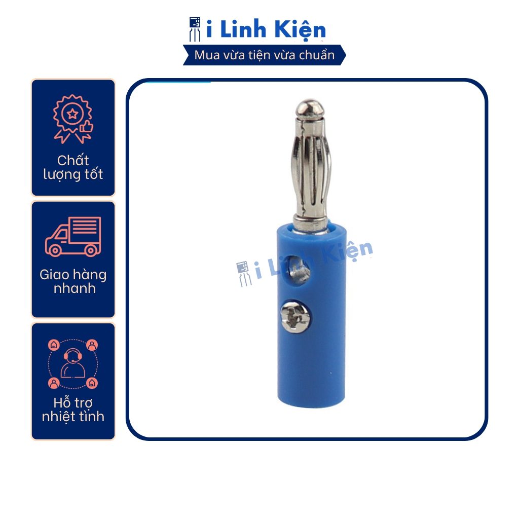 Jack bắp chuối đực 4mm màu đỏ/đen/trắng/xanh lá/xanh dương/vàng 3 Jack bắp chuối đực 4mm màu đỏ/đen/trắng/xanh lá/xanh dương/vàng - Ảnh 3