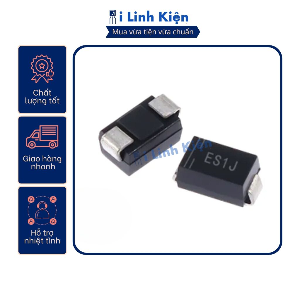 ES1J SMA 1A 600V diode chỉnh lưu nhanh DO-214AC (10 chiếc) 1 ES1J SMA 1A 600V diode chỉnh lưu nhanh DO-214AC (10 chiếc)