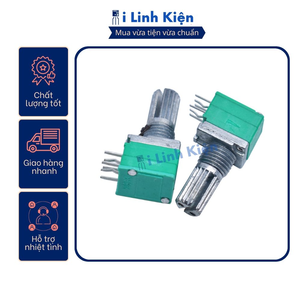 Chiết áp đôi RK097G xanh 15mm 1K - 500K chất lượng tốt 2 Chiết áp đôi RK097G xanh 15mm 1K - 500K chất lượng tốt - Ảnh 2