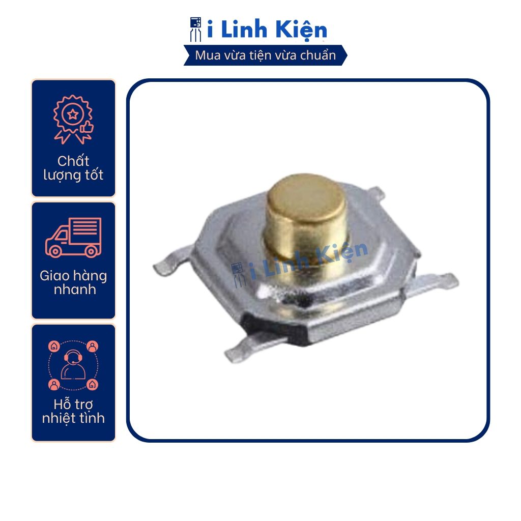 Nút nhấn 4 chân dán 4x4x3mm túi 10 chiếc chính hãng 5 Nút nhấn 4 chân dán 4x4x3mm túi 10 chiếc chính hãng - Ảnh 5