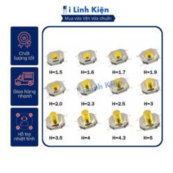 Nút nhấn 4 chân dán 4x4x3mm túi 10 chiếc chính hãng