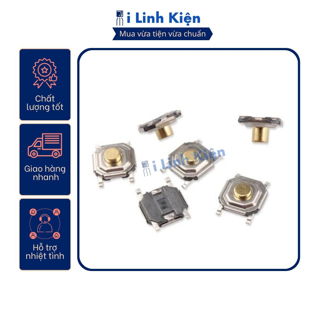 Nút nhấn 4 chân dán 4x4x1.7mm chất lượng cao túi 10 chiếc chính hãng 3 Nút nhấn 4 chân dán 4x4x1.7mm chất lượng cao túi 10 chiếc chính hãng - Ảnh 3