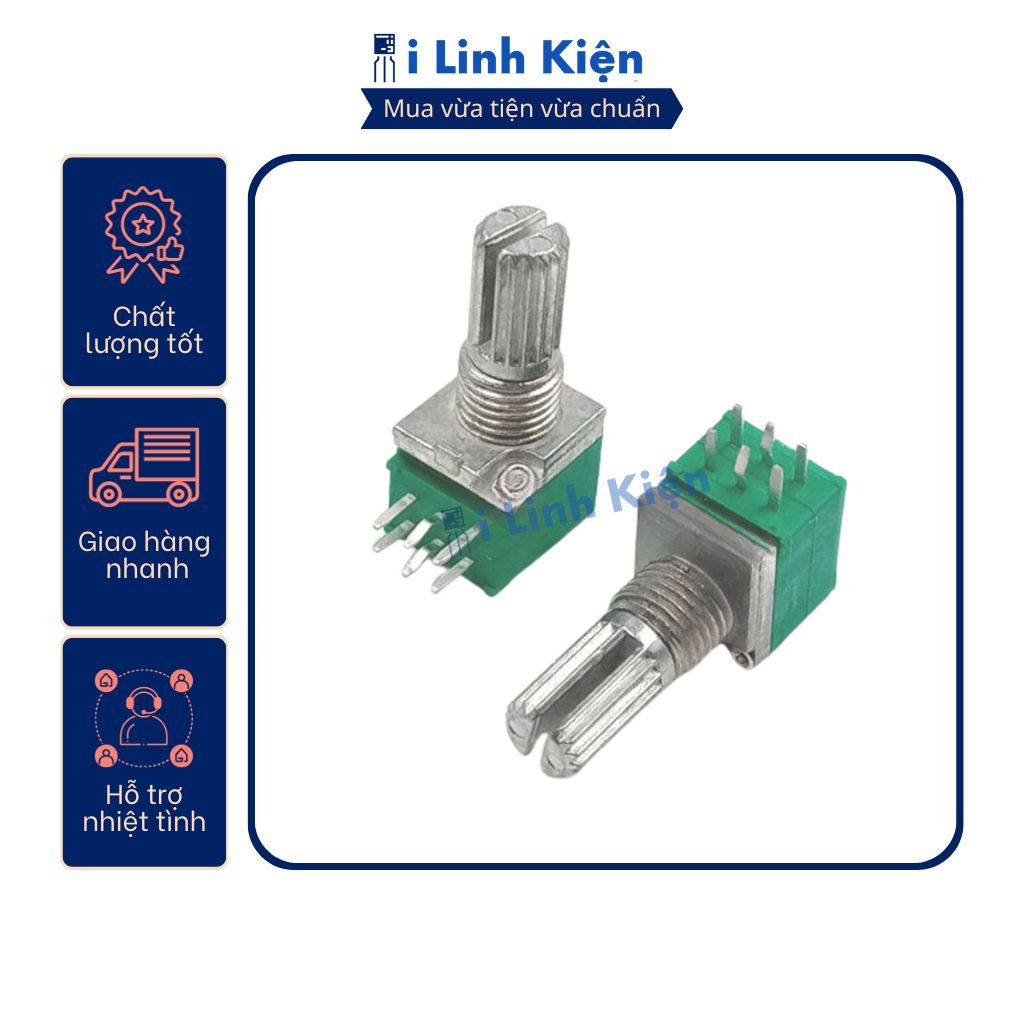 Chiết áp đôi RK097G xanh 15mm 1K - 500K chất lượng tốt 8 Chiết áp đôi RK097G xanh 15mm 1K - 500K chất lượng tốt - Ảnh 8