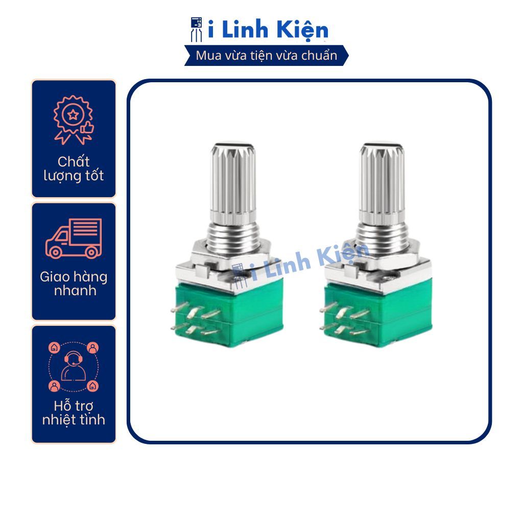 Chiết áp đôi RK097G xanh 15mm 1K - 500K chất lượng tốt 4 Chiết áp đôi RK097G xanh 15mm 1K - 500K chất lượng tốt - Ảnh 4