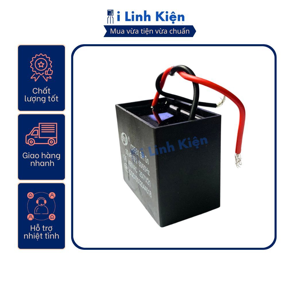 Tụ quạt 20UF CBB61 dây chính hãng SENJU, JCCONs chất lượng cao 7 Tụ quạt 20UF CBB61 dây chính hãng SENJU, JCCONs chất lượng cao - Ảnh 7