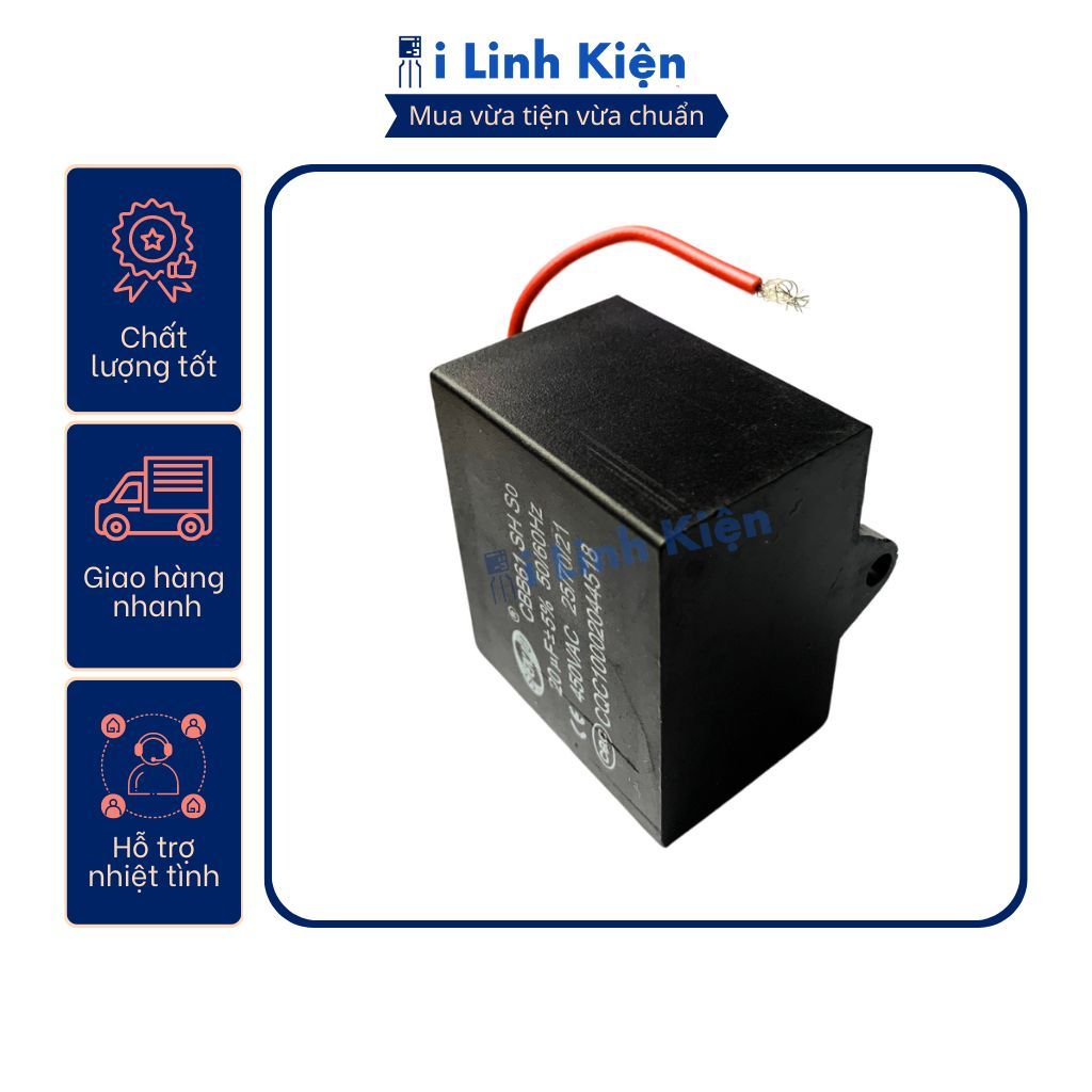 Tụ quạt 20UF CBB61 dây chính hãng SENJU, JCCONs chất lượng cao 6 Tụ quạt 20UF CBB61 dây chính hãng SENJU, JCCONs chất lượng cao - Ảnh 6