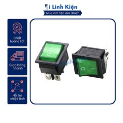 Công tắc KCD4-202 6 chân 2 chế độ 16A 250VAC sáng đèn màu đỏ, xanh lá chất lượng cao.