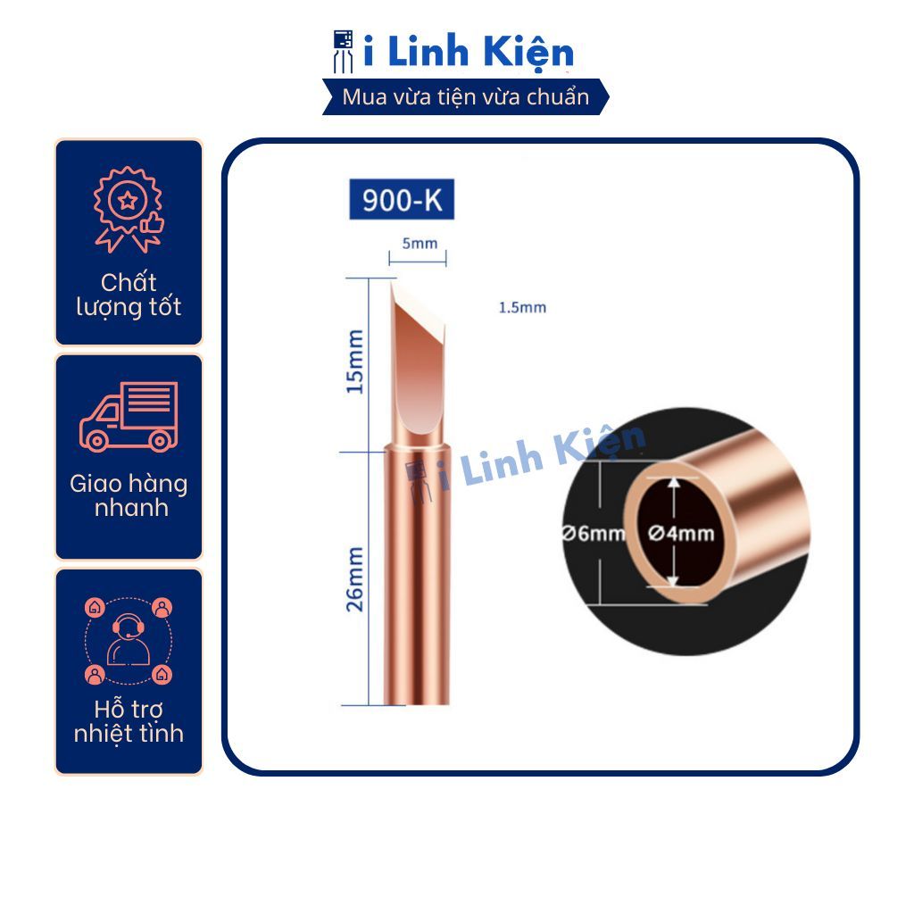 Mũi hàn thiếc 936 đầu mỏ hàn bằng đồng gia nhiệt nhanh bám thiếc tốt chất lượng cao Ilinhkien. 4 Mũi hàn thiếc 936 đầu mỏ hàn bằng đồng gia nhiệt nhanh bám thiếc tốt chất lượng cao Ilinhkien. - Ảnh 4