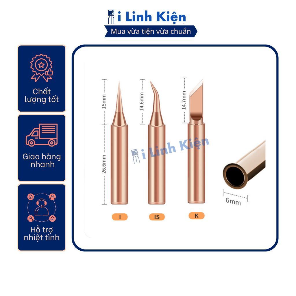 Mũi hàn thiếc 936 đầu mỏ hàn bằng đồng gia nhiệt nhanh bám thiếc tốt chất lượng cao Ilinhkien. 6 Mũi hàn thiếc 936 đầu mỏ hàn bằng đồng gia nhiệt nhanh bám thiếc tốt chất lượng cao Ilinhkien. - Ảnh 6