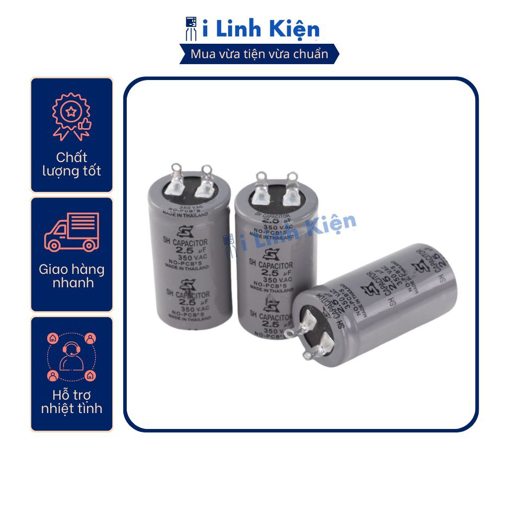 Tụ quạt 2.5uF 3.5uF 4uF 350V tụ điện dầu Thái Lan chất lượng tốt. 4 Tụ quạt 2.5uF 3.5uF 4uF 350V tụ điện dầu Thái Lan chất lượng tốt. - Ảnh 4