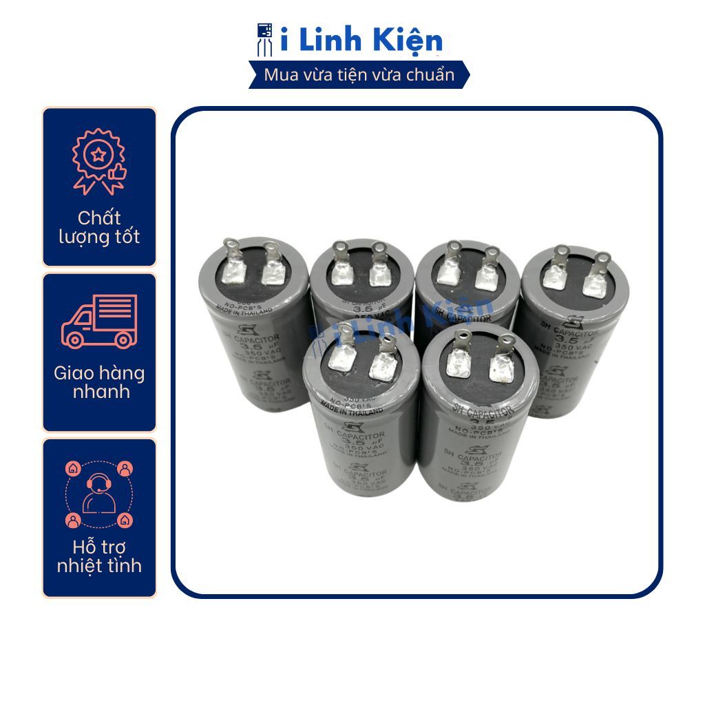 Tụ quạt 2.5uF 3.5uF 4uF 350V tụ điện dầu Thái Lan chất lượng tốt. 6 Tụ quạt 2.5uF 3.5uF 4uF 350V tụ điện dầu Thái Lan chất lượng tốt. - Ảnh 6