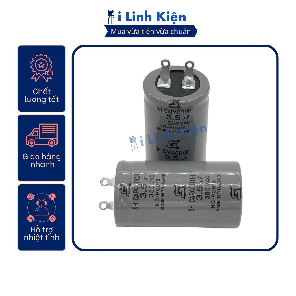 Tụ quạt 2.5uF 3.5uF 4uF 350V tụ điện dầu Thái Lan chất lượng tốt. 10 Tụ quạt 2.5uF 3.5uF 4uF 350V tụ điện dầu Thái Lan chất lượng tốt. - Ảnh 10