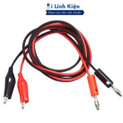 Dây kẹp cá sấu đen + đỏ dài 1 mét loại thường