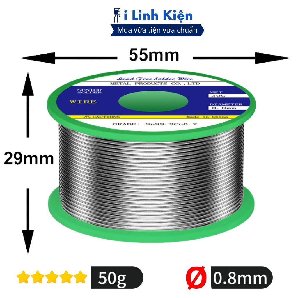 Thiếc hàn không chì sn99 50G 0.8mm cao cấp nhẹ lửa mối hàn sáng chất lượng tốt 8 Thiếc hàn không chì sn99 50G 0.8mm cao cấp nhẹ lửa mối hàn sáng chất lượng tốt - Ảnh 8