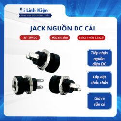 Jack nguồn DC cái 5.5x2.1mm 5.5x2.5mm sắt tròn DC-022B