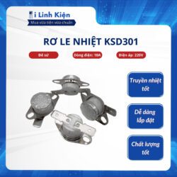 Rơ le nhiệt KSD301 đế sứ chịu nhiệt giá trị từ 85 - 260 độ thường đóng 10A 250V chất lượng cao.