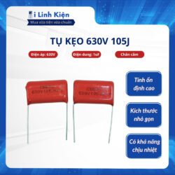 Tụ CBB 630V 105J 1uF 20mm chính hãng.