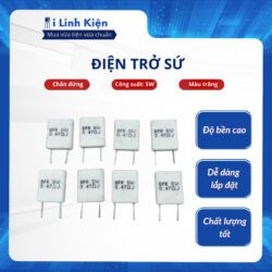 Điện trở sứ 5W 0.1R/0.15R/0.2R/0.22R/0.25R/0.33R/0.47R/0.5R 5% KOA BPR56 chân đứng