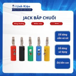 Jack bắp chuối đực 4mm màu đỏ/đen/trắng/xanh lá/xanh dương/vàng