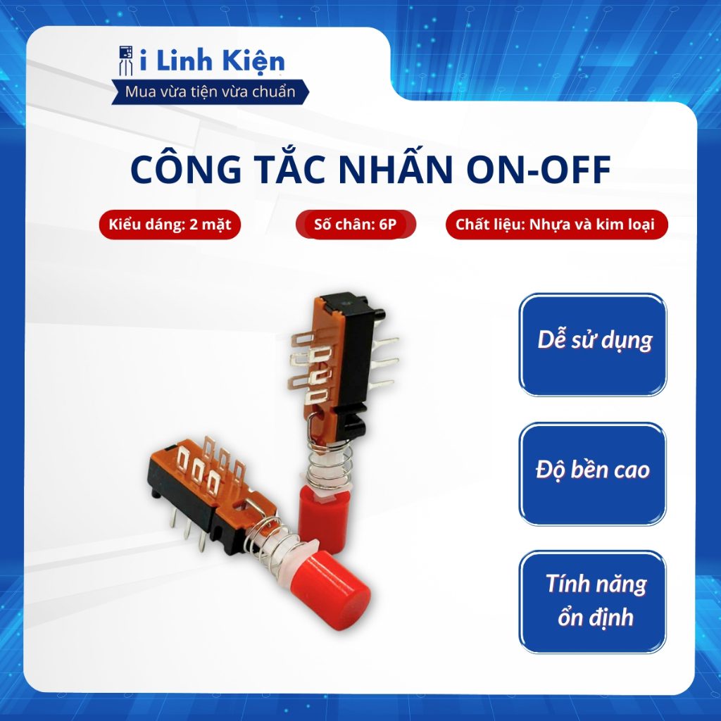 Công tắc nhấn ON-OFF 6P 2 mặt ZJ-A16 dùng cho Amply chất lượng tốt 1 Công tắc nhấn ON-OFF 6P 2 mặt ZJ-A16 dùng cho Amply chất lượng tốt