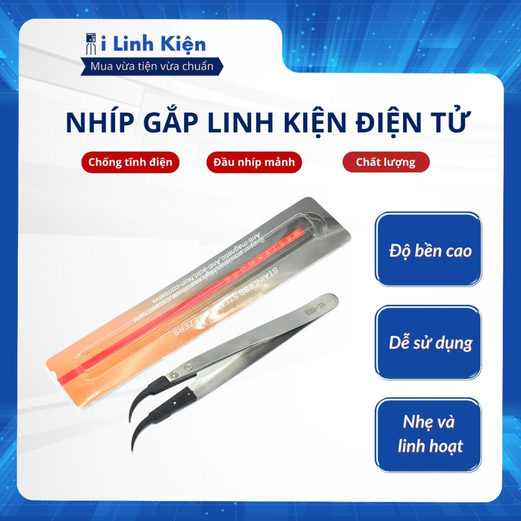 Nhíp gắp linh kiện điện tử cao cấp đầu nhựa chống tính điện chất lượng tốt. 2 Nhíp gắp linh kiện điện tử cao cấp đầu nhựa chống tính điện chất lượng tốt. - Ảnh 2
