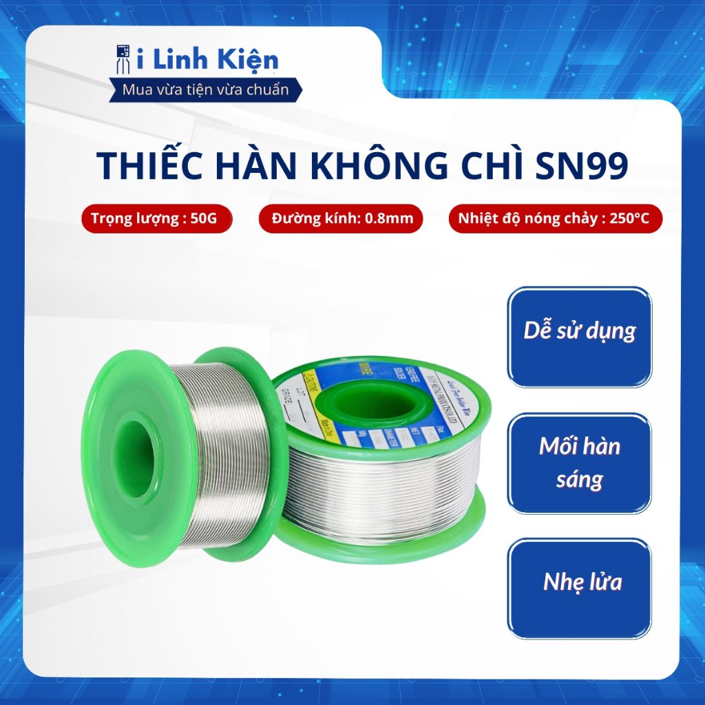 Thiếc hàn không chì sn99 50G 0.8mm cao cấp nhẹ lửa mối hàn sáng chất lượng tốt 2 Thiếc hàn không chì sn99 50G 0.8mm cao cấp nhẹ lửa mối hàn sáng chất lượng tốt - Ảnh 2