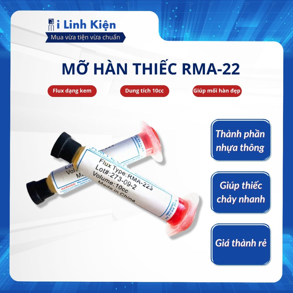 Mỡ hàn thiếc hỗ trợ hàn mạch RMA-223 10cc chuyên dụng chất lượng cao. 2 Mỡ hàn thiếc hỗ trợ hàn mạch RMA-223 10cc chuyên dụng chất lượng cao. - Ảnh 2