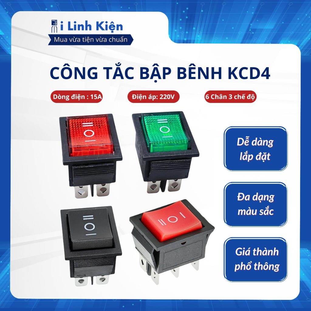 Công tắc bập bênh KCD4 15A 250V 25x31mm chất lượng tốt 2 Công tắc bập bênh KCD4 15A 250V 25x31mm chất lượng tốt - Ảnh 2