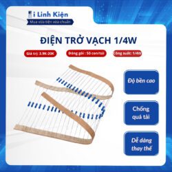 Điện trở vạch 1/4W 3.9K - 20K 1% chân đồng túi 50 con.