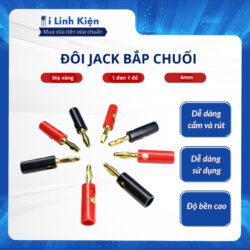 Combo đôi jack bắp chuối đực đỏ đen 4mm mạ vàng chất lượng tốt