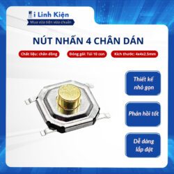 Nút nhấn 4 chân dán 4x4x2.5mm túi 10 chiếc chính hãng
