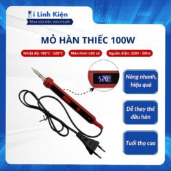 Mỏ hàn thiếc 100W điện tử điều chỉnh nhiệt 180 - 520 độ gia nhiệt nhanh cao cấp.