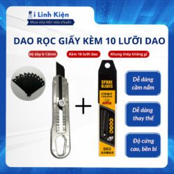 Dao rọc giấy cao cấp kèm 10 lưỡi dao chất lượng cao.