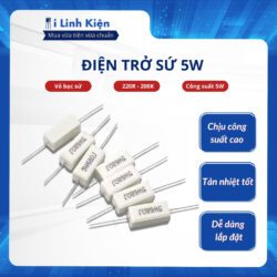 Điện trở sứ 5W giá trị từ 220R - 200K 5% chất lượng cao.