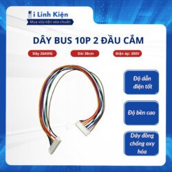 Dây bus 10P XH2.54 dây 26AWG 2 đầu cắm dài 30cm