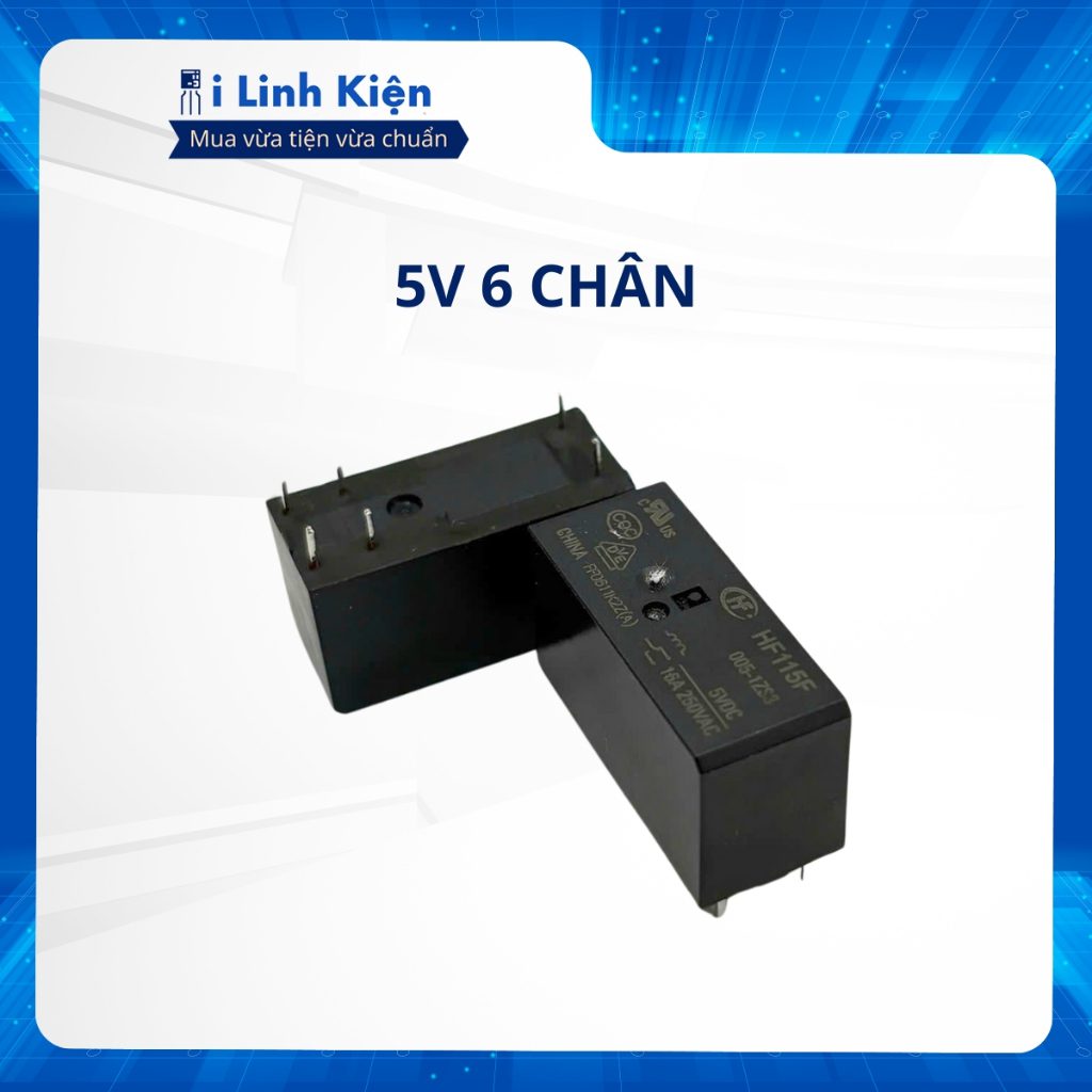 Rơ le relay HF115F 5V 12V 24V 6 chân 8 chân chất lượng tốt. 1 Rơ le relay HF115F 5V 12V 24V 6 chân 8 chân chất lượng tốt.
