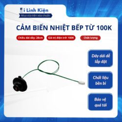 Cảm biến nhiệt bếp từ 100K dây dài 28cm màu xanh.