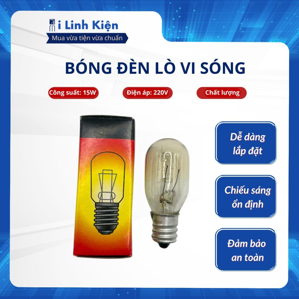 Bóng đèn lò vi sóng 15W 220V chất lượng tốt. 1 Bóng đèn lò vi sóng 15W 220V chất lượng tốt.