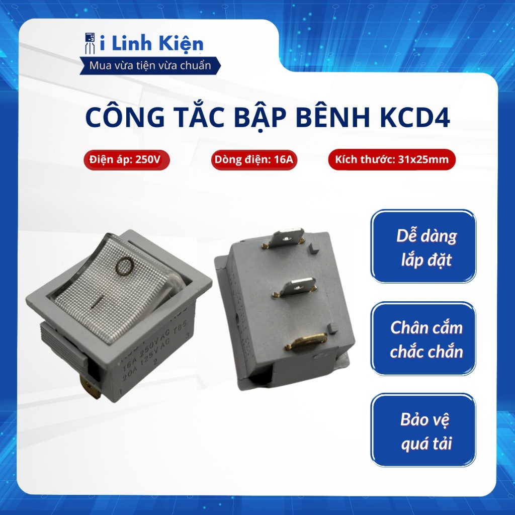 Công tắc bập bênh KCD3 16A 3 chân 2 chế độ màu xám chất lượng cao 1 Công tắc bập bênh KCD3 16A 3 chân 2 chế độ màu xám chất lượng cao