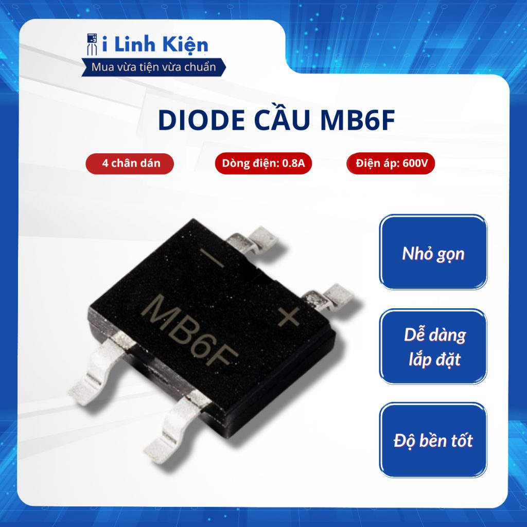MB6F Diode cầu 0.8A 600V SOP-4 1 MB6F Diode cầu 0.8A 600V SOP-4