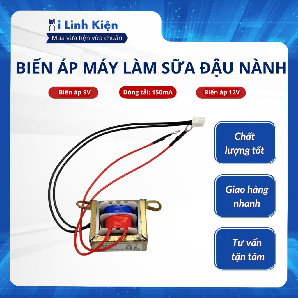 Biến áp nguồn 9V 12V 150mA dùng cho máy xay đậu nành, nồi cơm điện chất lượng tốt. 2 Biến áp nguồn 9V 12V 150mA dùng cho máy xay đậu nành, nồi cơm điện chất lượng tốt. - Ảnh 2