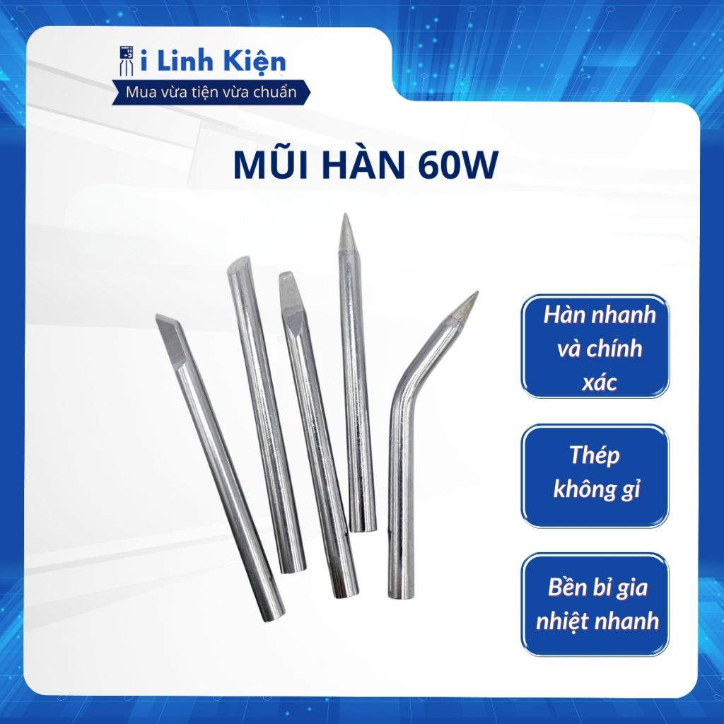 Mũi hàn 60W gia nhiệt nhanh bền bỉ chất lượng tốt. 2 Mũi hàn 60W gia nhiệt nhanh bền bỉ chất lượng tốt. - Ảnh 2