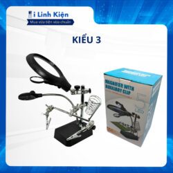 Kính lúp kẹp hàn soi mạch điện tư có đèn led và đế gác mỏ hàn cao cấp.